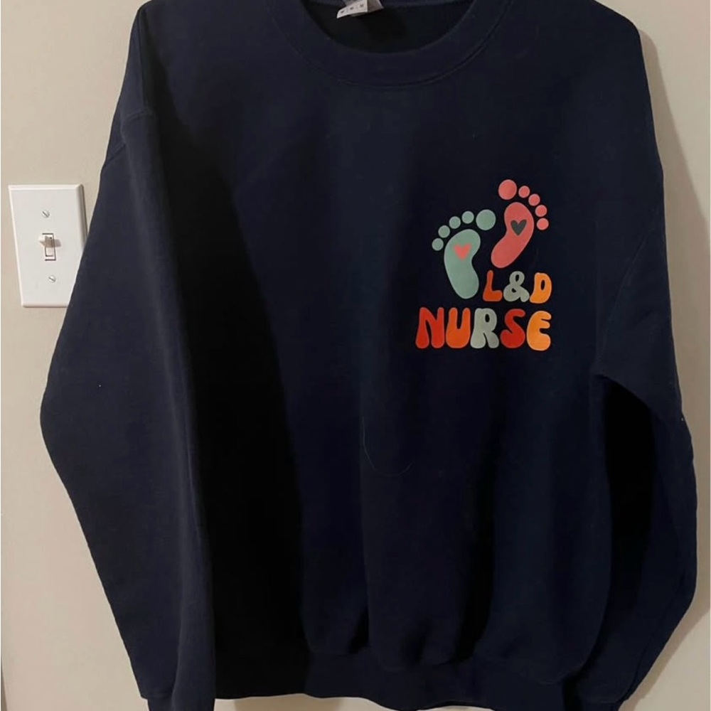 Navy Labor & Delivery Nurse Crewneck Sweatshirt